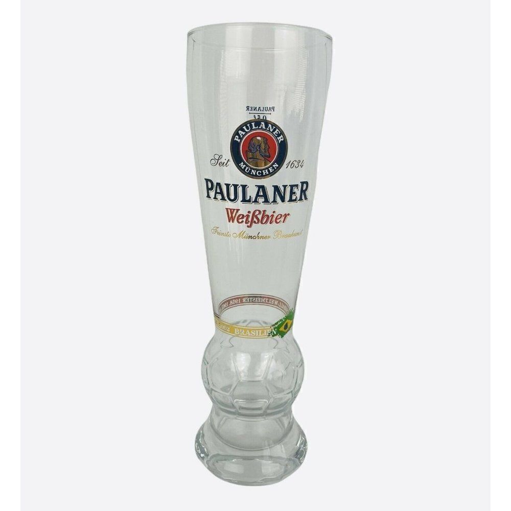 2002 World Cup Brazil Paulaner Weifbier Glass Weizen Pilsner Beer FIFA Soccer